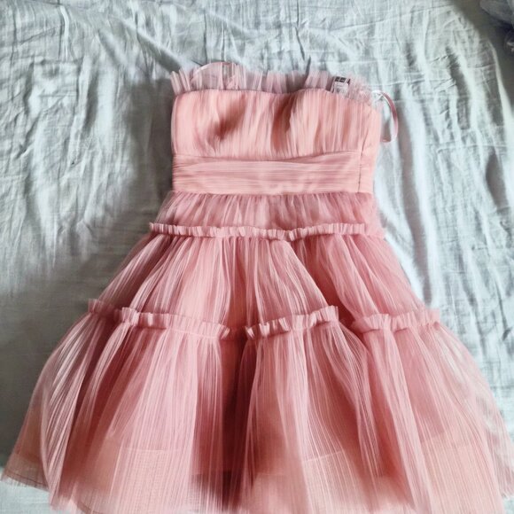 BCBGMAXAZRIA Tulle Corseted Mini Dress - Picture 3 of 5